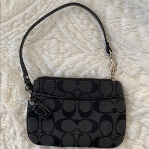 COACH small signature black wristlet